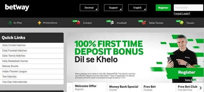 Betway-deposit