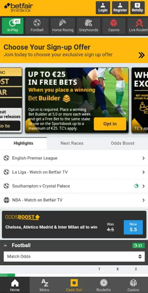 Betfair app